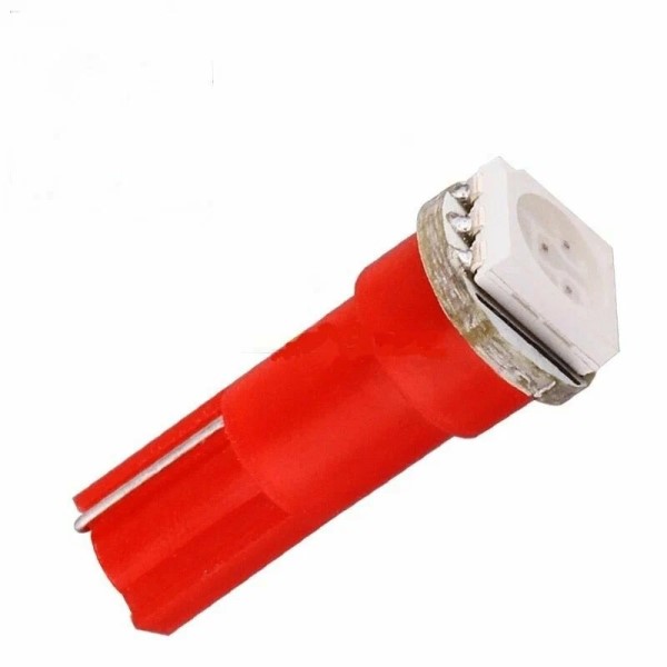 Лампа щитка пр. 12V W1.2W T5 1 SMD без цок. W2x4.6d красная