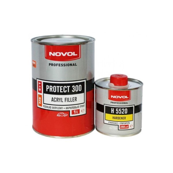 Грунтовка Акрил. 4+1 MS наполнитель серая  Protekt 300  (1 л.+0,25 л. отверд.)