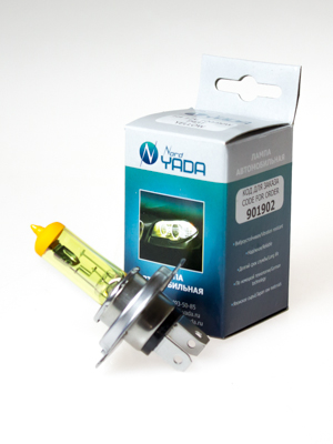 Лампа H4 12V 100/90W P43t н/о YELLOW