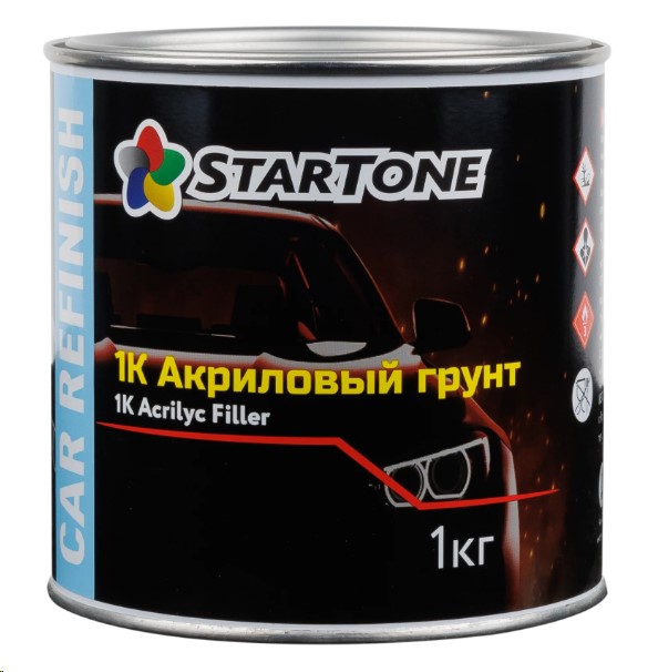 Грунт акриловый 1K серый, 1 кг