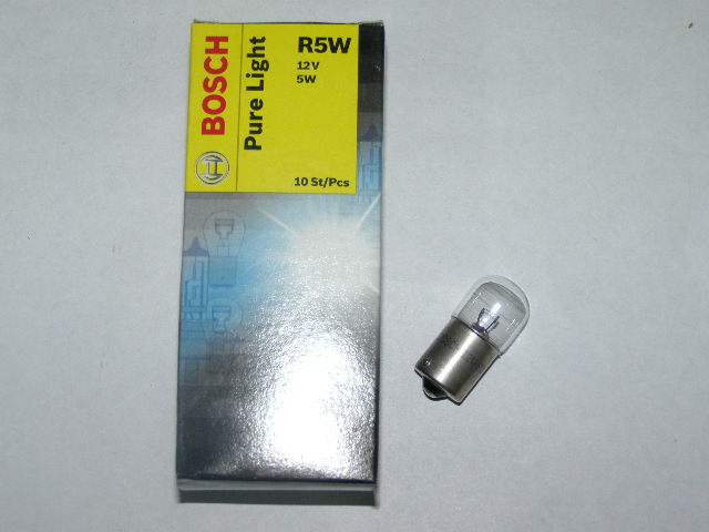 Лампа габарит. 12V R5W G18 с цок. BA15s