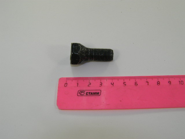 Болт колеса М12*1,25*23 /2108/ с/о ключ 19 черн (уп.10 шт)