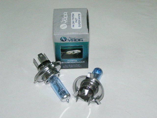 Лампа H4 24V 75/70W P43t н/о SUPER WHITE