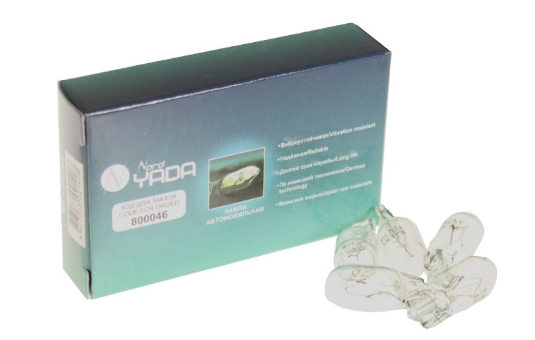 Лампа габарит. 12V WY5W T10 без цок. W2.1x9.5d желтая
