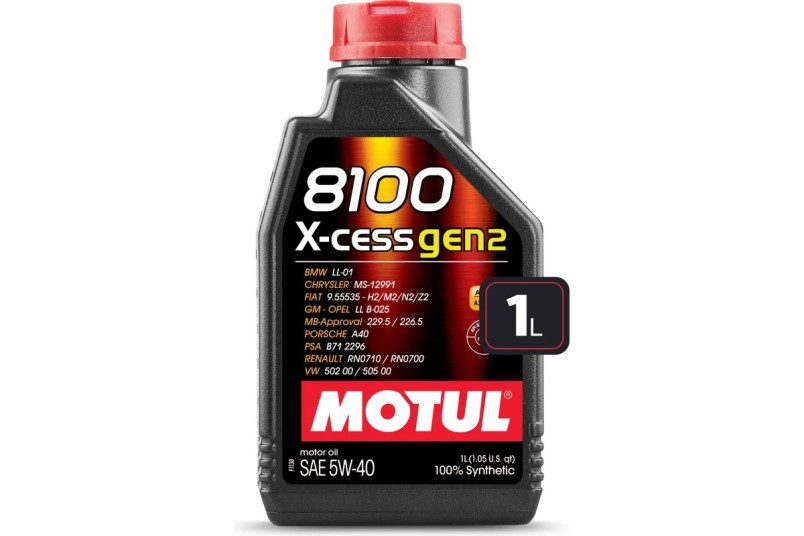 Масло моторное MOTUL 8100 X-cess gen2 5W40 SP A3/B4 (1л.) синтетическое (бенз., диз.)