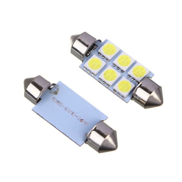Лампа салонная 12V C10W T11 SV8.5 6 SMD 36мм