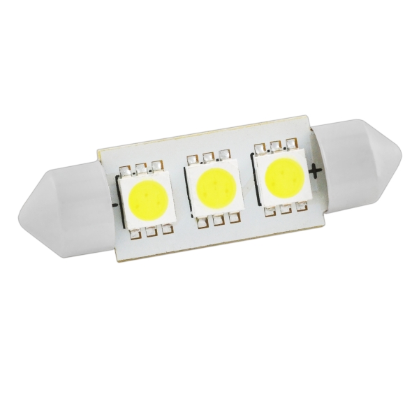Лампа салонная 12V C10W T11 SV8.5 3 SMD 36мм (к-т 2 шт)