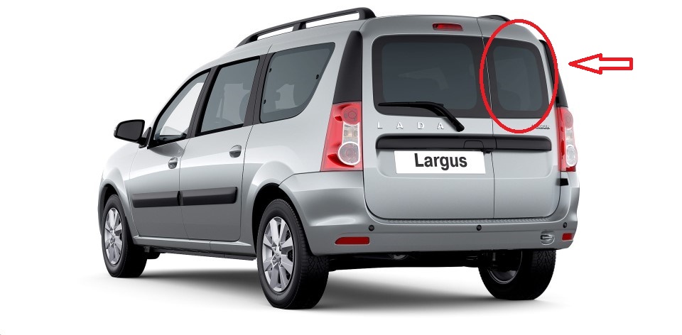 Стекло заднее Lada Largus прав.