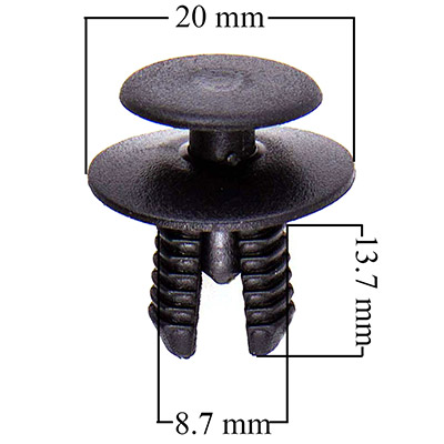 Пистон распорный Ford Toyota Nissan VW Honda Mercedes Fiat Iveco Opel Renault BMW Isuzu (в уп. 25шт)