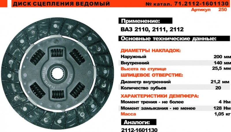 Диск сцепления /2110/
