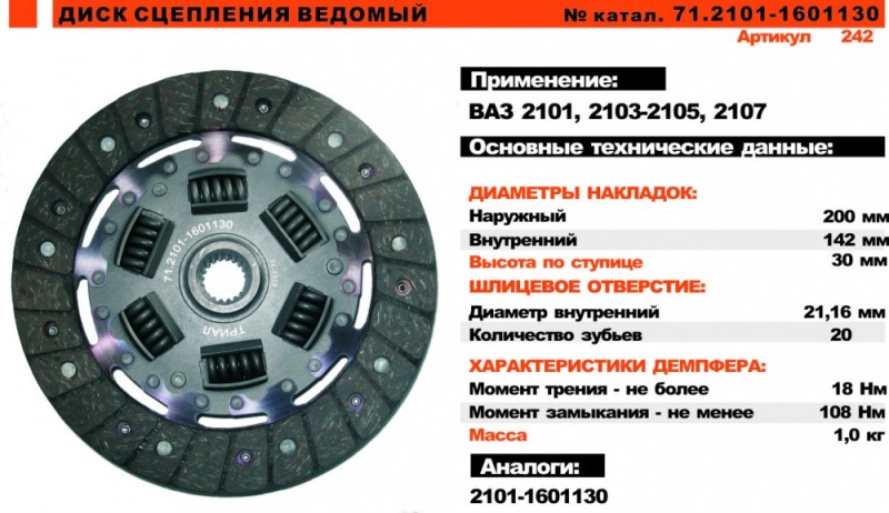Диск сцепления /2101-07/