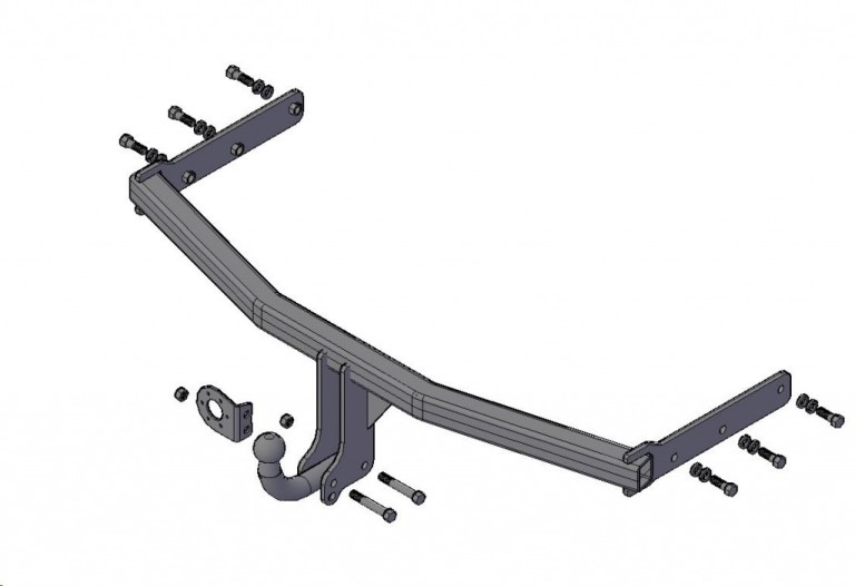 Фаркоп Great Wall Hover H3 с 2009-2013 г. Hover H5 с 2010 г. Haval H5 с 2020-2021 г. (без электрики)