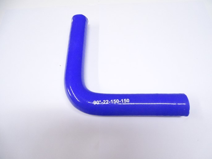 Патрубок угловой силикон 90,d 22,L150x150, 3 нити стенка (4мм)