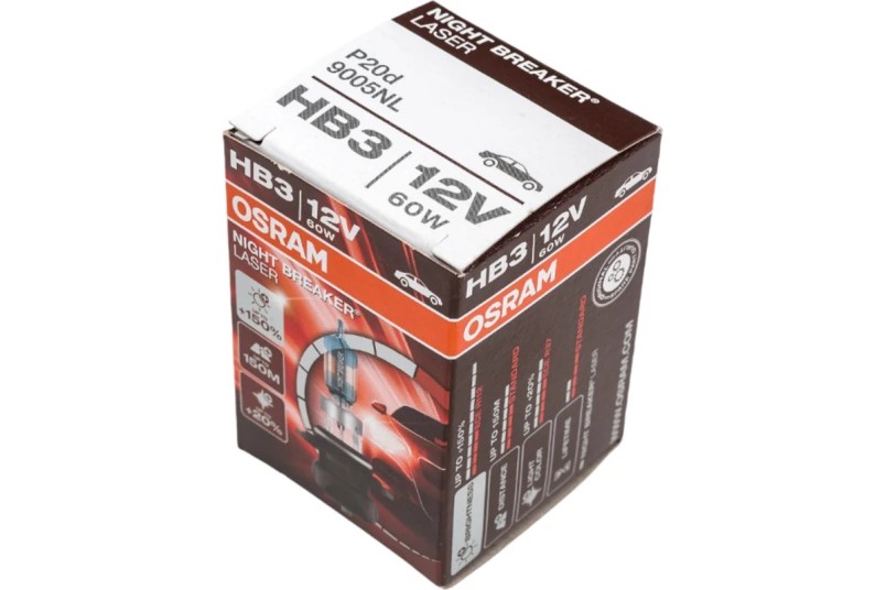 Лампа HB3 12V 60W P20d (9005) +150% NIGHT BREAKER LASER 3500