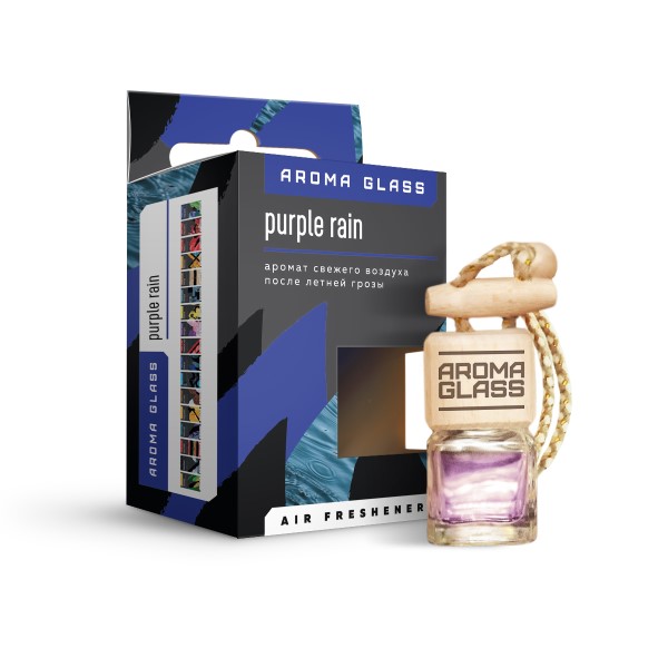 Ароматизатор подвесной  Aroma Glass  Purple Rain (аромат свежего воздуха после летней грозы)