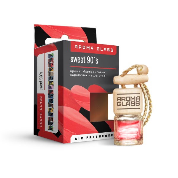 Ароматизатор подвесной  Aroma Glass  Sweet 90s (аромат барбарисовых карамелек)