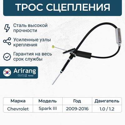 Трос сцепления Chevrolet Spark III 10-