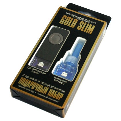 Ароматизатор на дефлектор  GOLD SLIM  Тропическая ночь+морской цитрус 8 мл