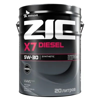 Масло моторное ZIC X7 Diesel 5W30 SL/CF A3/B3/B4 (20л.) синтетическое (диз.)