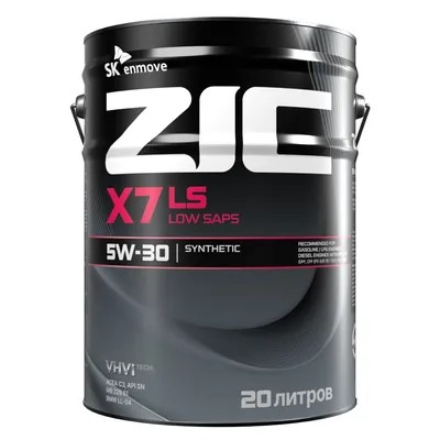 Масло моторное ZIC X7 LS 5W30 SN C3 (20л.) синтетическое (бенз., диз., газ)