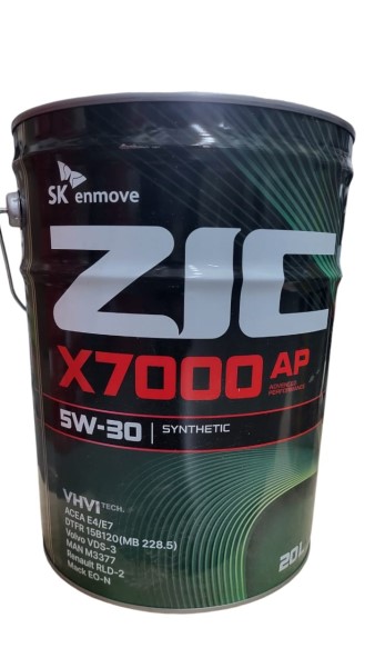 Масло моторное ZIC X7000 Diesel 5W30 SL/CI-4 E4/E7 (20л.) синтетическое (диз.)