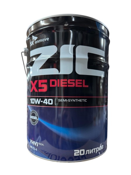 Масло моторное ZIC X5 Diesel 10W40 SL/CI-4 (20л.) полусинтетическое. (диз.)