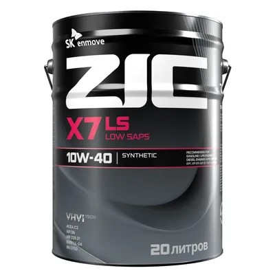 Масло моторное ZIC X7 LS 10W40 SN/CF (20л.) синтетическое (бенз., диз., газ)