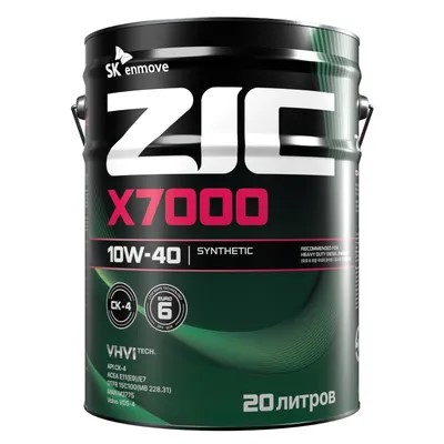 Масло моторное ZIC X7000 Diesel 10W40 SL/CI-4 E4/E7 (20л.) синтетическое (диз.)