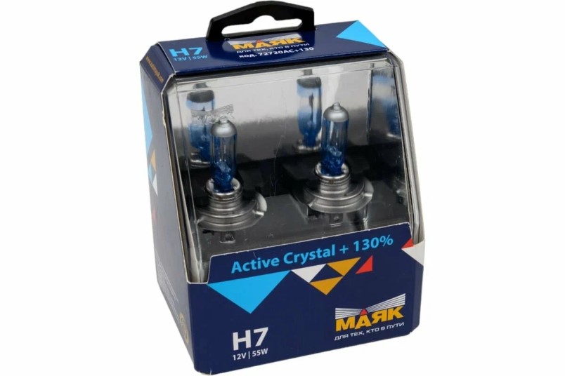 Лампа H7 12V 55W Px26d набор +130% Active Crystal