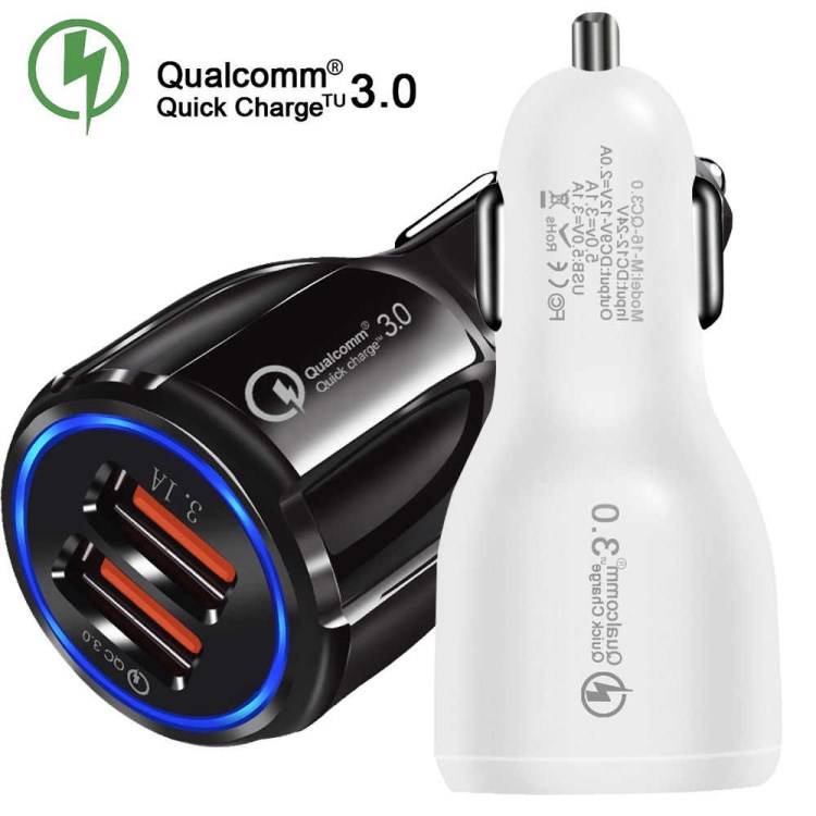 Зарядное устр-во в прикур. 2 USB 3,1A белый