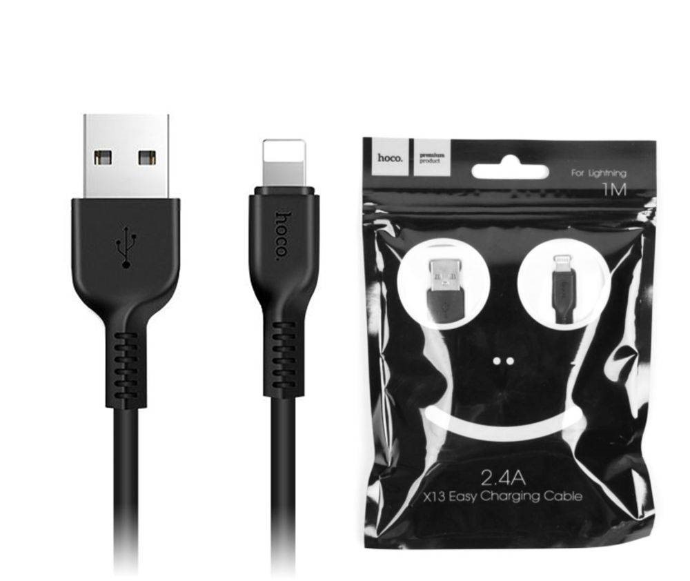 Дата-кабель универ. lightning USB /Iphone/ 1 м, 2,4A, черный