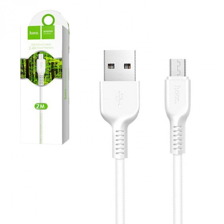 Дата-кабель универ. micro USB /Android/ 2 м, 2A, белый