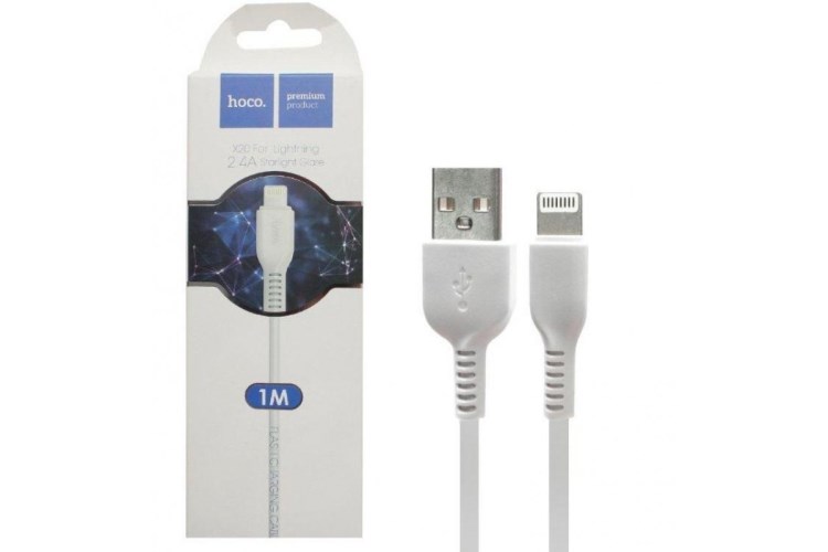 Дата-кабель универ. lightning USB /Iphone/ 1 м, 2.4A, белый