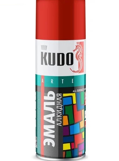 Краска спрей KUDO алкидн. Красная 520 мл