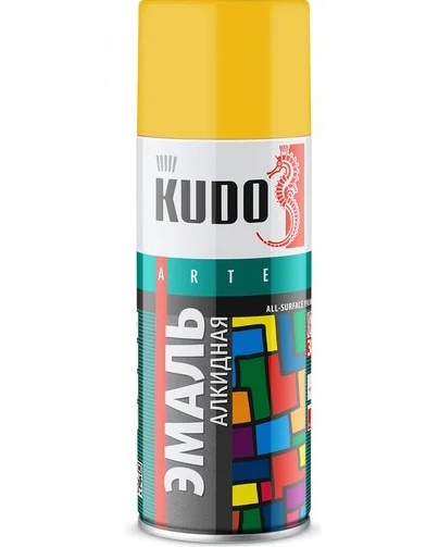 Краска спрей KUDO алкидн. Желтая 520 мл
