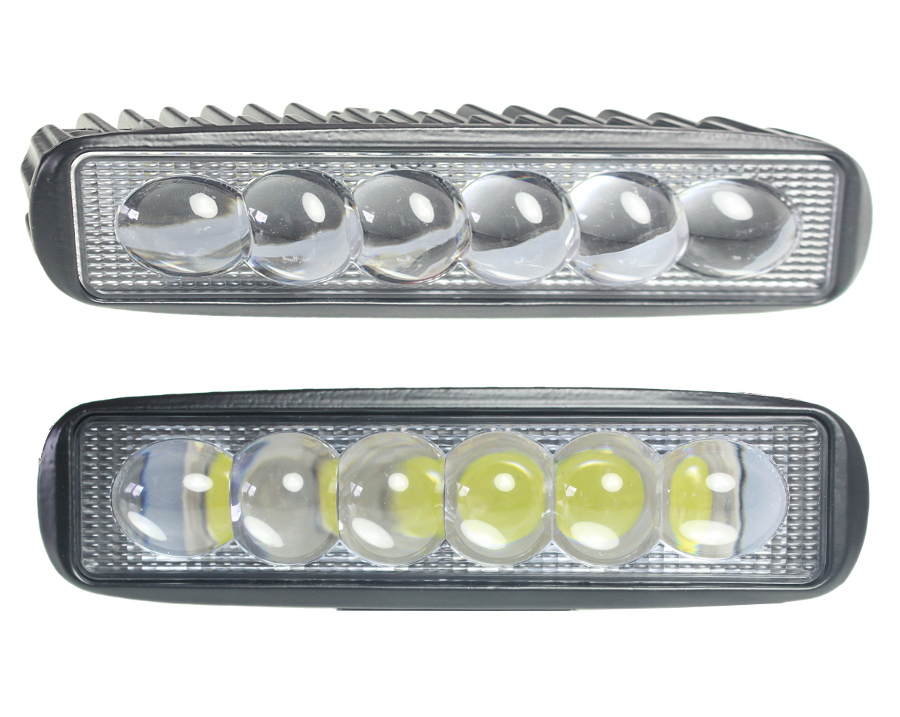 Фара светодиодная дополнительная 6 SMD 18W, 10-30V, 6*3W 156*42*40 мм дальний