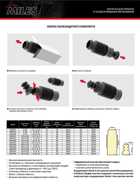 Отбойник стойки + пыльник Renault Megane Kia Ford перед.