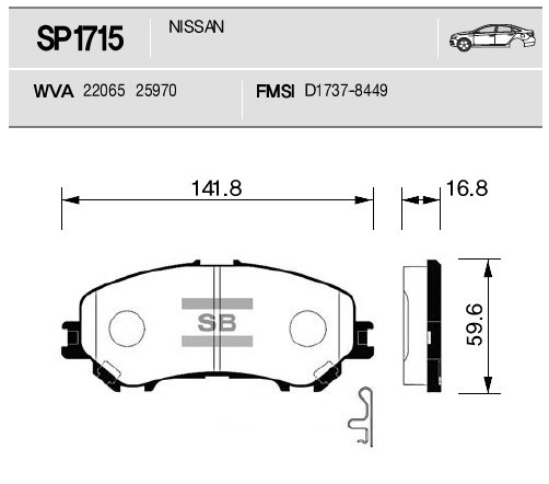 Колодка торм. Nissan X-Trail T32 Qashqai с 2013 г. перед. (HI-Q)