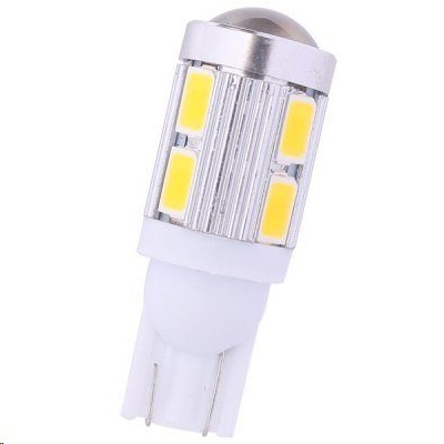 Лампа габарит. 12V W5W T10 10 SMD без цок. W2.1x9.5d линза
