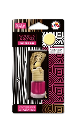 Ароматизатор подвесной  Wooden Aroma  Lollipop (аромат любимых ягодных карамелек)