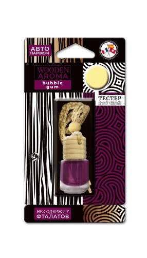 Ароматизатор подвесной  Wooden Aroma  Bubble Gum (аромат яркой жвачки)
