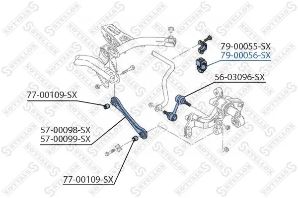 Втулка стабилизатора Skoda Octavia A5 до 2013 г. задняя d=20.7mm