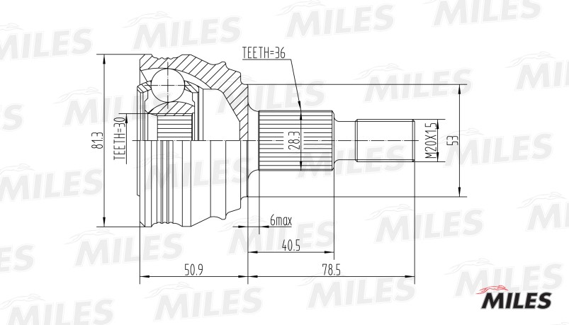 ШРУС Skoda Octavia 1996-2000 г. 1.4 1.6 Volkswagen Bora 1.4 1.6 1998-2005 г. наруж. без ABS