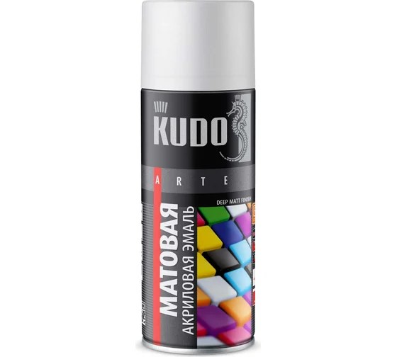 Краска спрей KUDO акрил. Белая матовая RAL 9003 520 мл