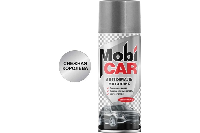Краска спрей MobiCar акрил. № 690 Снежная королева металлик 520 мл