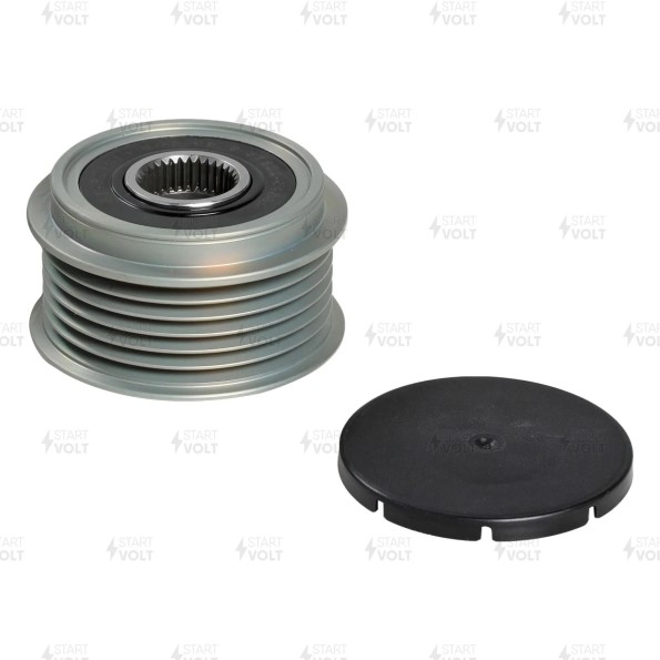 Шкив генератора Hyundai Solaris (10-) Kia Rio (10-) 1.4i/1.6i /6 ручейков/ с обгонной муфтой