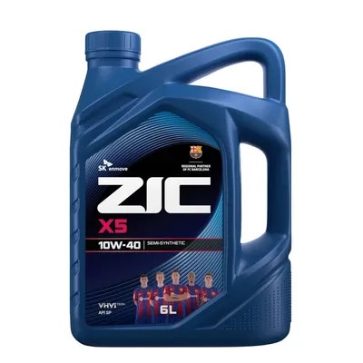 Масло моторное ZIC X5 10W40 SP (6л.) полусинтетическое. (бенз.)