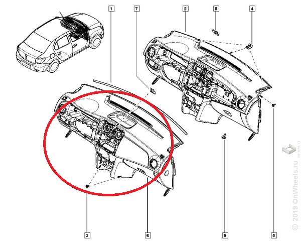 Панель приборов Renault Logan II