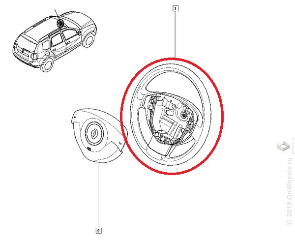 Руль Renault Duster с 2015 г.
