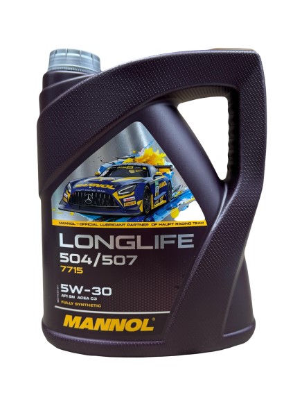Масло моторное MANNOL LongLife 504/507 7715 5W30 SN C3 (5л.) синтетическое (бенз., диз.)